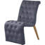 Chaise d'appoint rembourrée en velours capitonné Desroches-561642382