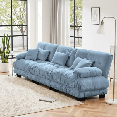 Canapé modulaire 3 places Cloud Couch avec coussins lombaires et coussins, tissu chenille pour le salon