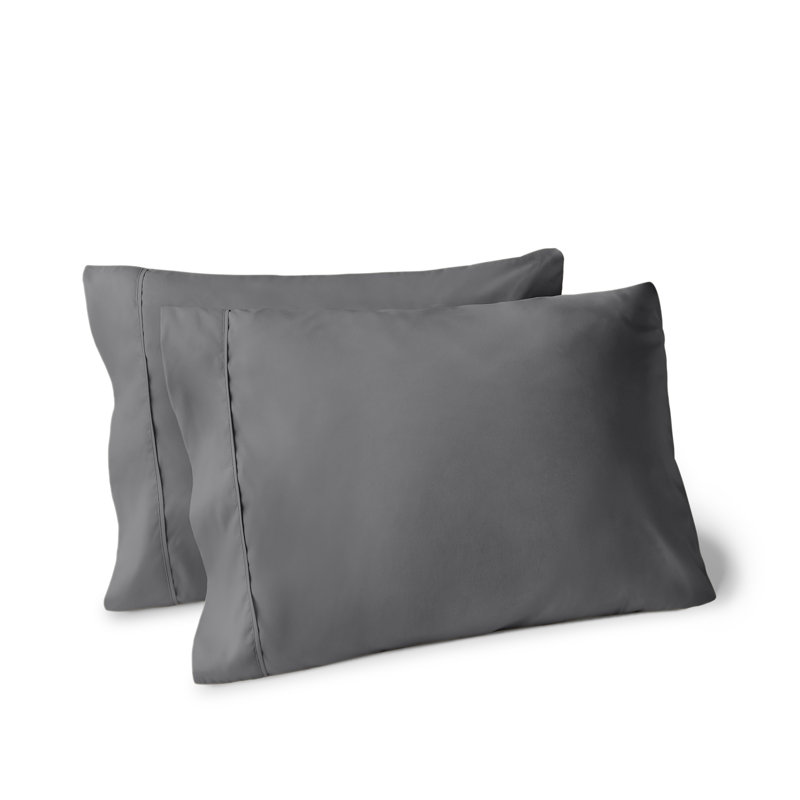 Soft Microfiber Pillowcase Set, Grey, 2 Standard Pillowcases