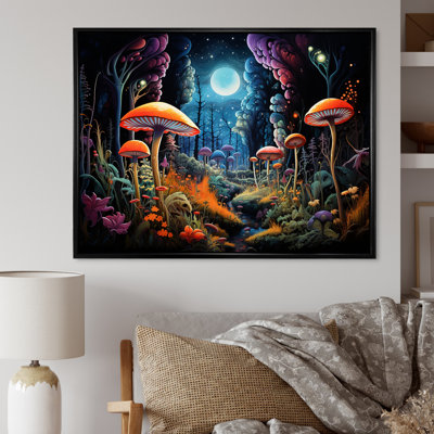 «Fantasy Mushroom Forest Dream I», art mural abstrait