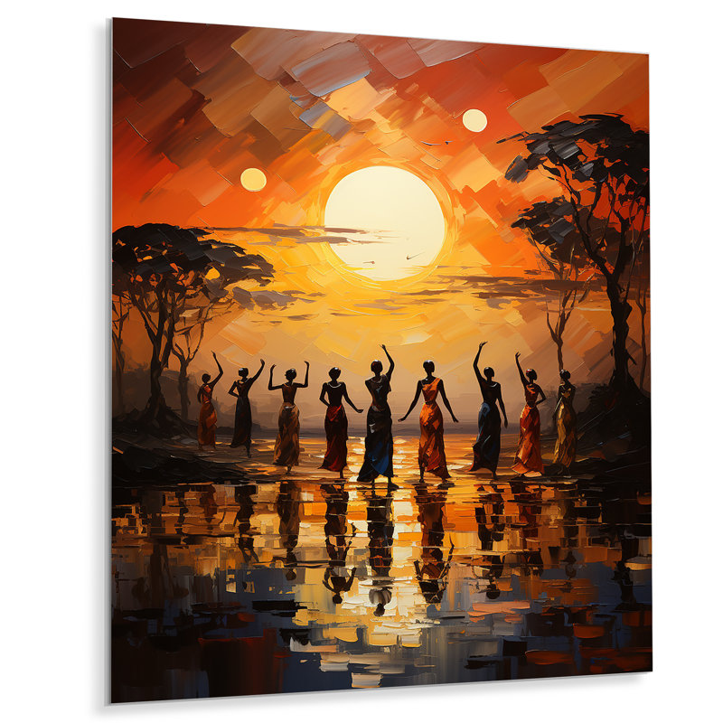 African Savannah Melody II - Décoration murale en métal africain, H 20 po x l 12 po