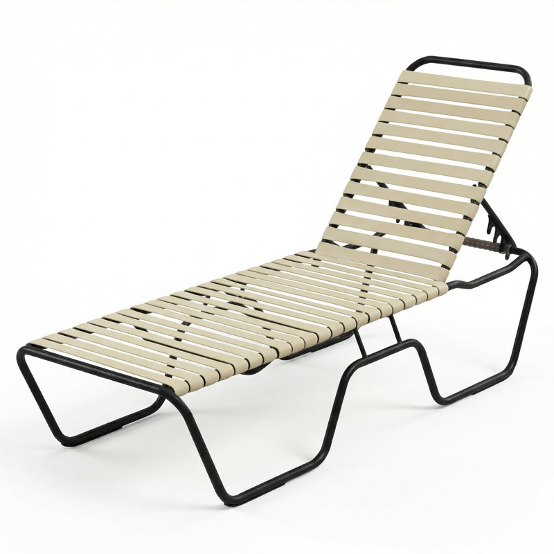 Armless Chaise, Driftwood Strap/Matte Black