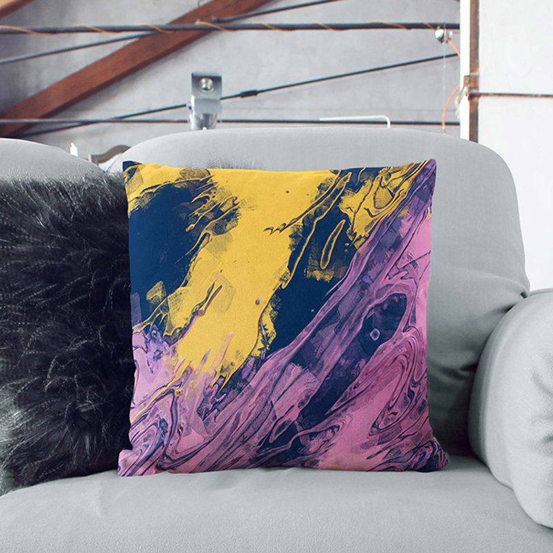 Abstract Square Cushion, Stone, 55cm H x 55cm W x 20cm D