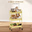 Three-Tier Storage Trolley 45*30.6*79 cm Steel 1 Piece Utility Trolley Pink with Lockable Wheels-495232325