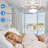23" White Outdoor Ceiling Fan with Dimmable LED Light and Remote Patio Water Proof Fanlight 6-speed Reverisble DC Motor