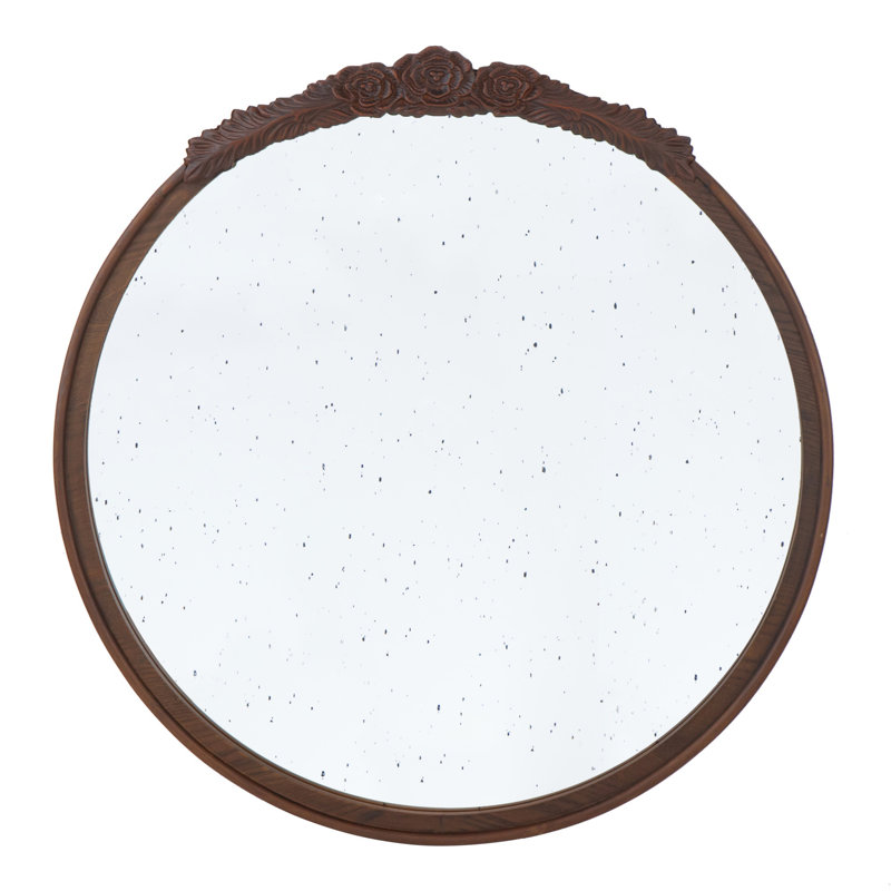 Manufactured Wood Frame Vertical Round Mirror