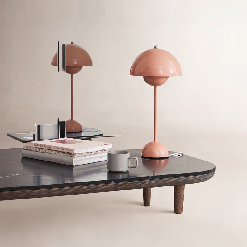 Brunilde Adjustable Metal Table Lamp, Pink, Pink