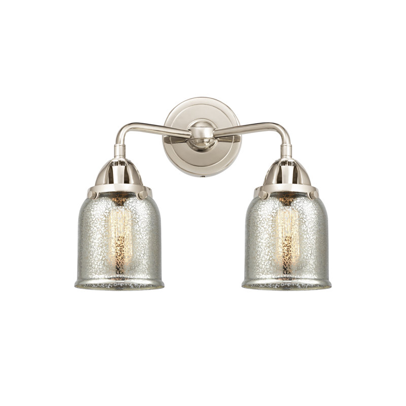 Éclairage pour meuble-lavabo à 2 lumières 5 "et 13" Shauna, Incandescente, Nickel poli