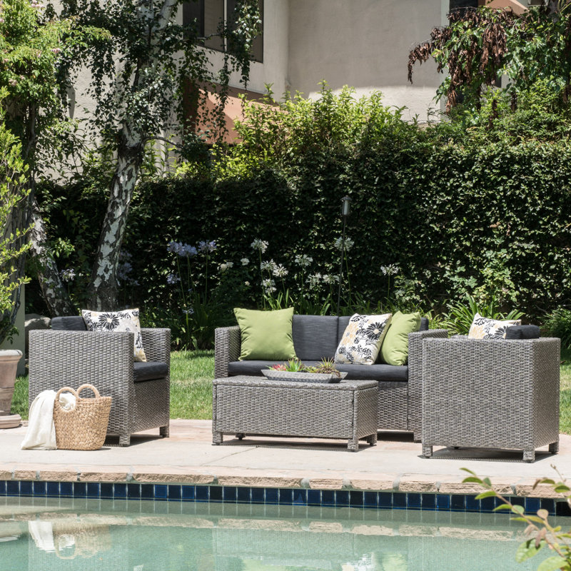 4Pc Garden Relax avec PE et coussins d'eau