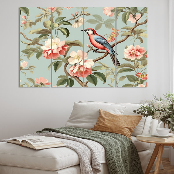 Winston Porter Chinoiserie With Birds and Peonies XII - Peonies Metal ...