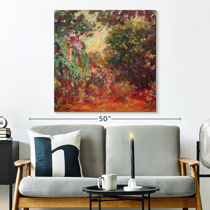 Maison d'artiste vue d'un jardin de roses, H 33 po x l 33 po