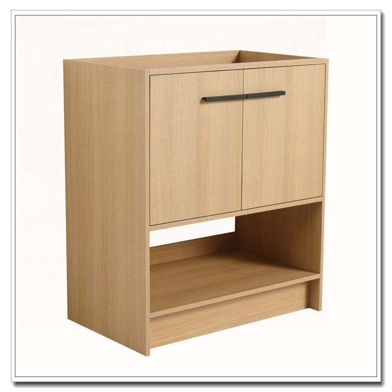 Freestanding Bathroom Vanity Cabinet With Two Doors Without Sink, Oak