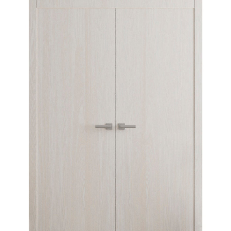 Portes doubles intérieures intérieures - Essentiel 8001 - Cadre de panneau intérieur en bois massif - Portes de chambre à coucher pour garde-robe moderne