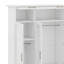 Modern Wardrobe Armoire With LED Lighting, Glass Doors, Drawers, Gold Handles