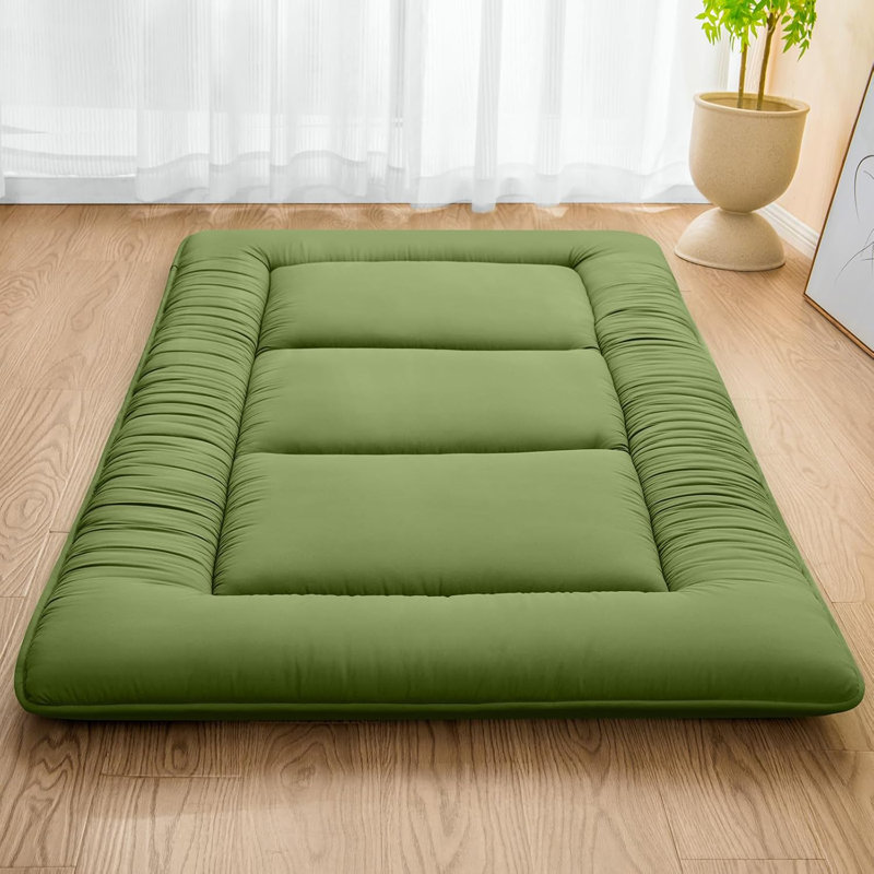 Japanese Futon Mattress,Floor Mattress Thicken Sleeping Mattress Foldable & Portable Roll Up Camping Mattress,Army Green