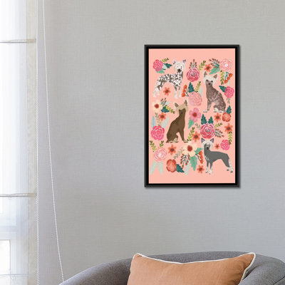 Collage de fleurs de forme chinoise avec toile tendue