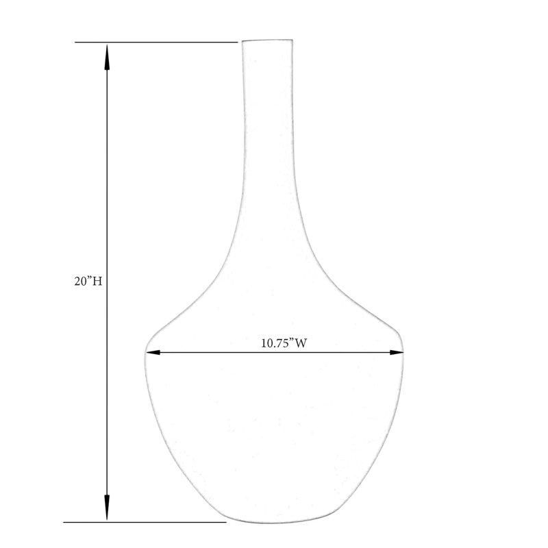 Eula 20" Tall White Glass Table Vase