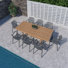 Amazonia 9Pc Dayane FSC Teak And Resin Outdoor Rectangular Patio Extendable Dining Set