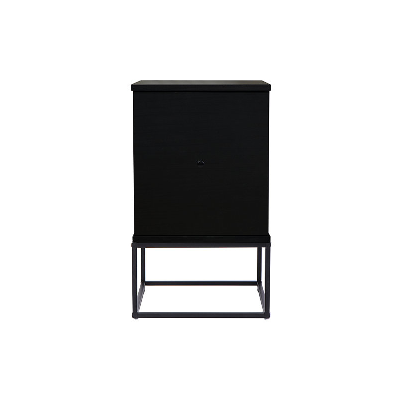 Holzheimer 35.2cm W Manufactured Wood Bedside Table, Black