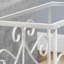 Table d'appoint, table d'appoint, table de bout, table de chevet, lampe, verre trempé transparent, métal blanc, traditionnel