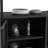 360 Rotatable Outdoor Wine Cart - Black, With Glass Tabletop For Garden, Yard, Poolside Occasions Rolling Bar Beverage Serving Backyard, Poolside, Garden Gatherings