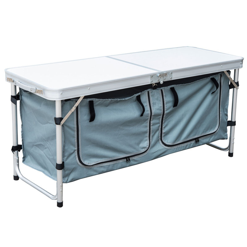 Blairwood Rectangular Wood Metal Folding Outdoor Camping Table , 120cm W 47cm D