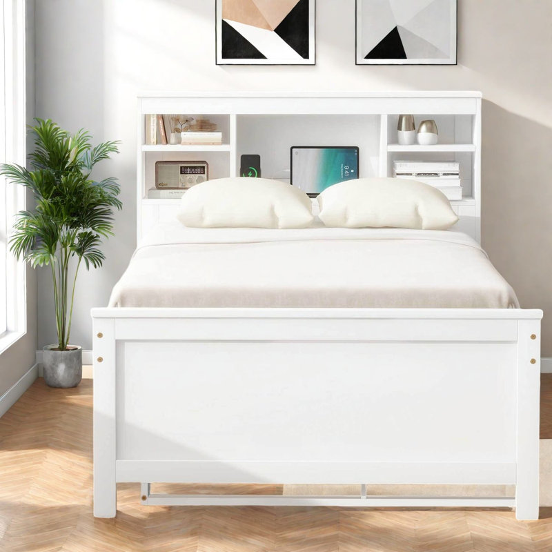 Lits simples en bois peu encombrants, rangement moderne avec lit gigogne et USB