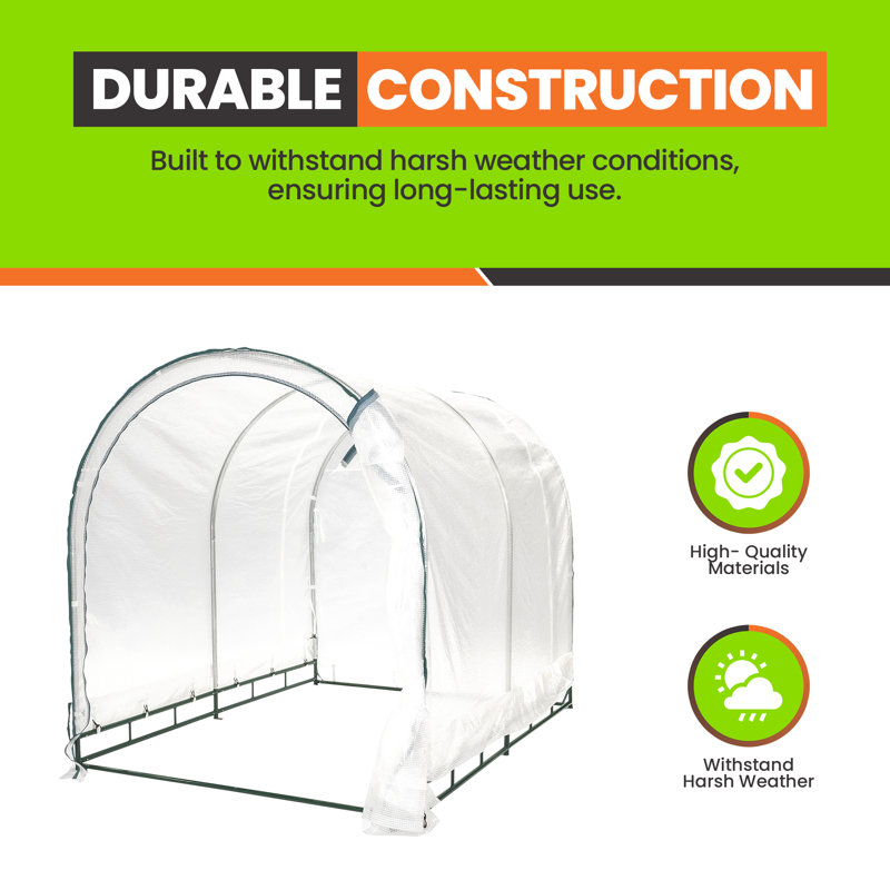 6' x 8' Clear Polyethylene Walk-In Greenhouse with Steel Frame