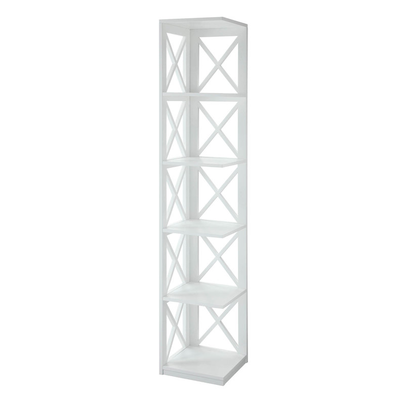 Darek 63.75" H x 12" W Corner Bookcase, White
