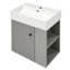 Meuble-lavabo flottant moderne avec lavabo en céramique 21,6 po Mahyar-124298309