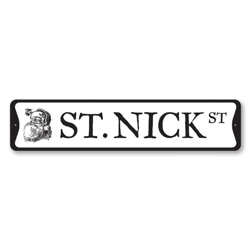 Plaque en aluminium St. Nick Street, H 6 po x l 24 po x P 0,06 po