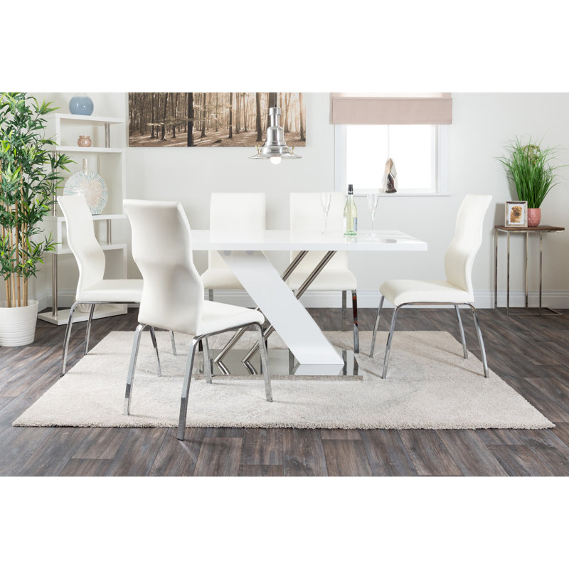 Eubanks Dining Table with 6 Chairs, White