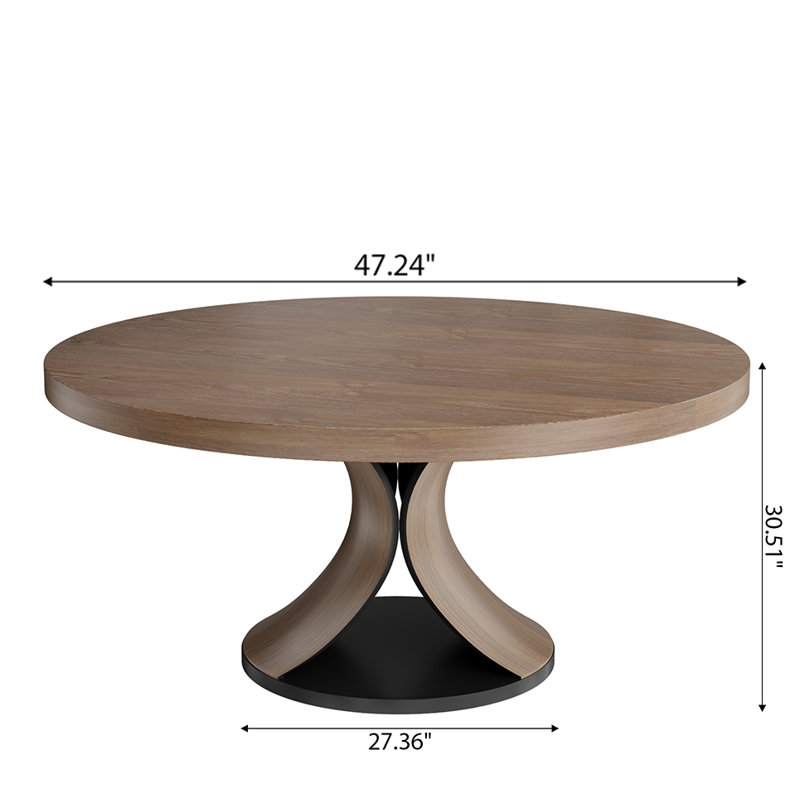 Table de salle à manger en bois massif noyer pour 2 à 10 personnes, 47.24"