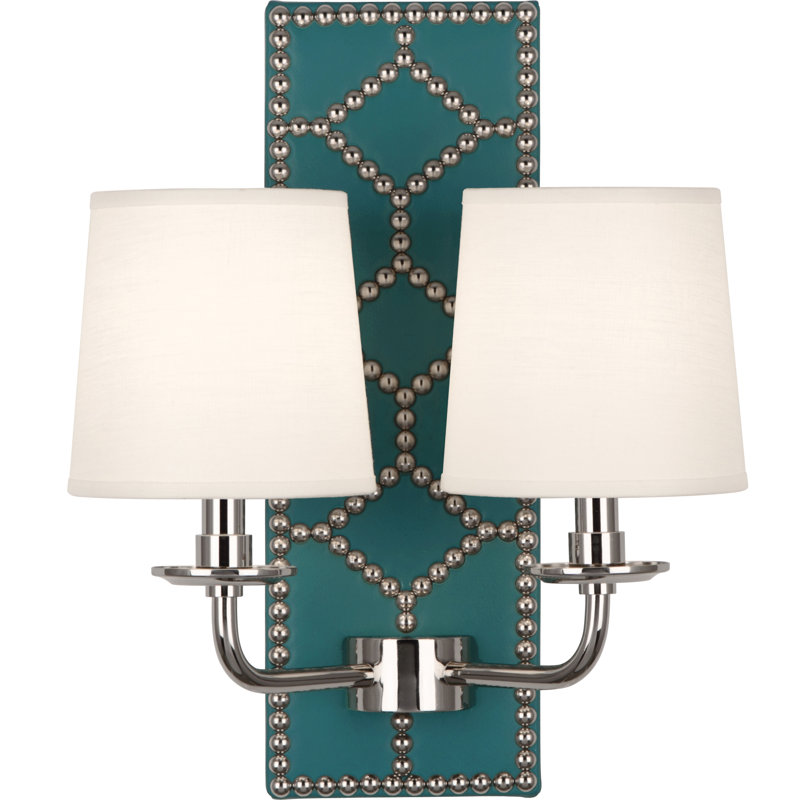Lightfoot Armed Sconce, Blue/Polished Nickel