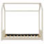 Lit maison en velours beige-1025847971
