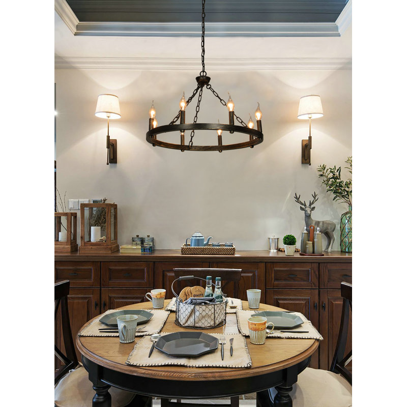 Mcleod 8 - Light Waggon Wheel Chandelier