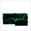 Canapé modulaire 2 places à housse avec repose-pieds convertible, sièges larges et profonds, housse amovible, gros coussins moelleux-67743305