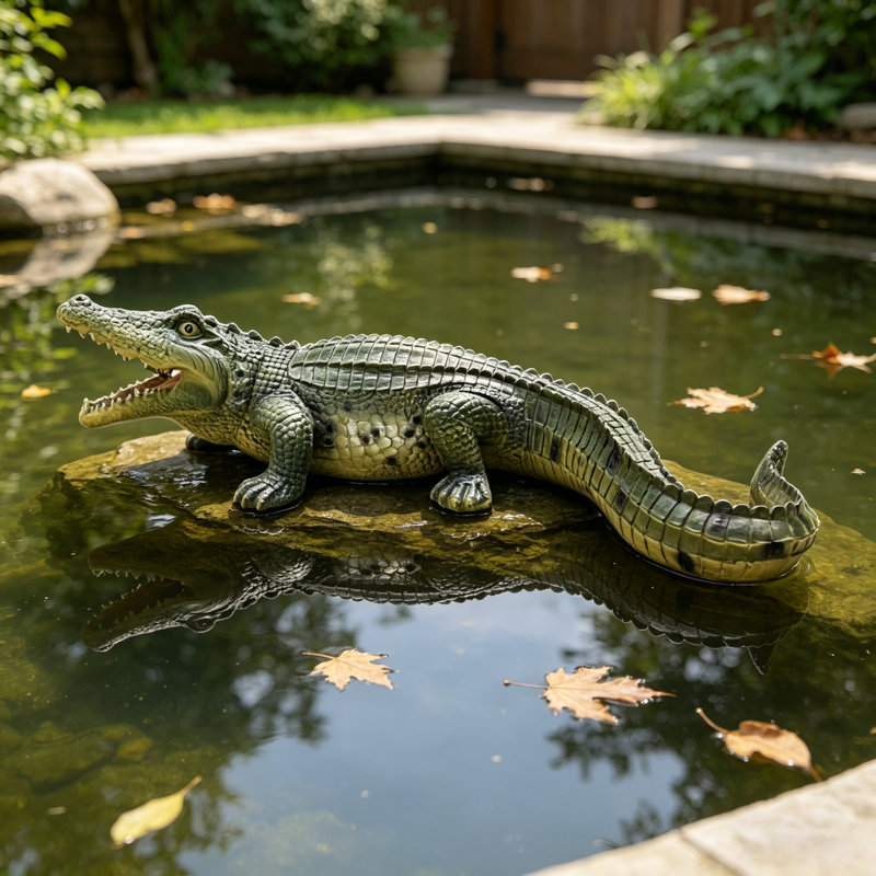 Simulated Crocodile Garden Statue
