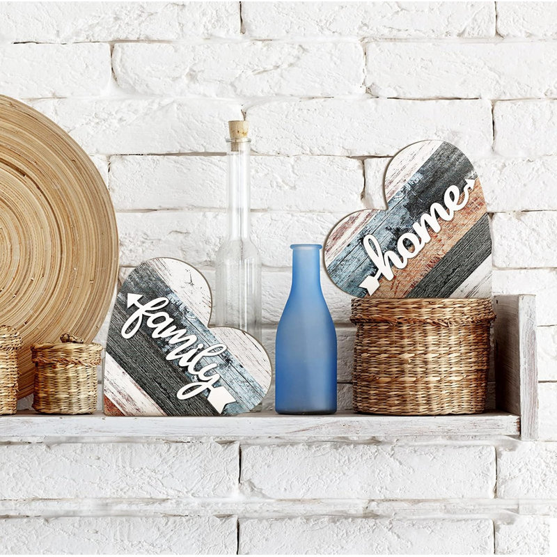 Ensemble de centres de table décoratifs en bois 2 pièces 