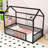 Metal House Shaped Bed With Fence-68487686-68487687