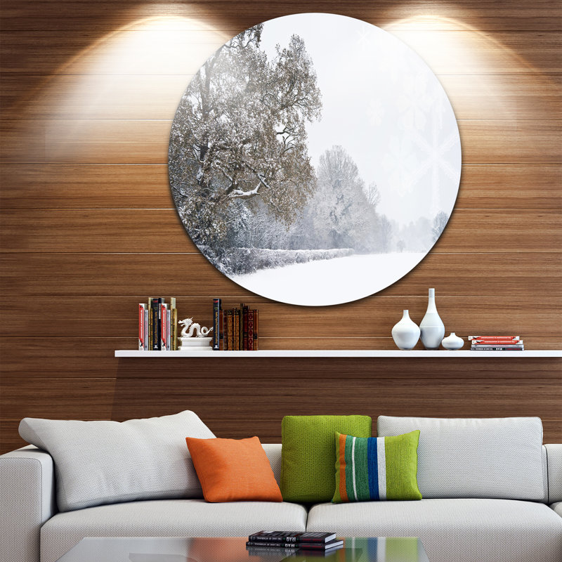 « christmas winter snow », reproduction de photo sur métal, H 23 po x l 23 po x P 1 po