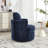 Swivel Accent Chair, Chenille Fabric Barrel Chair For Living Room,Blue-671186242
