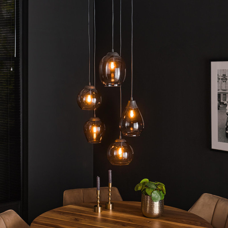 Cliney 5 - Light Shaded Geometric Pendant, Chrome