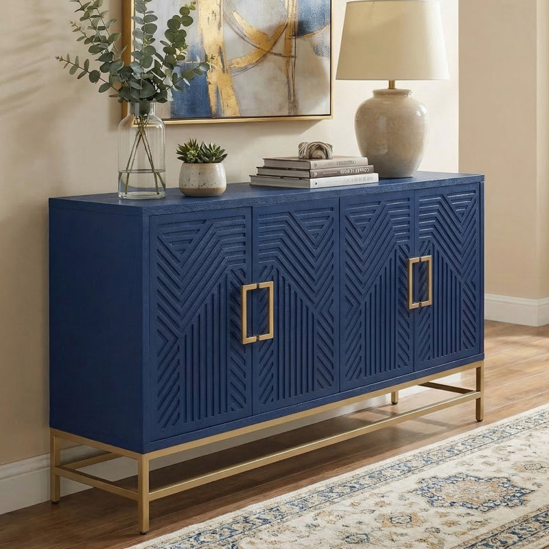 Console de 60 po pour le couloir, Bleu marine