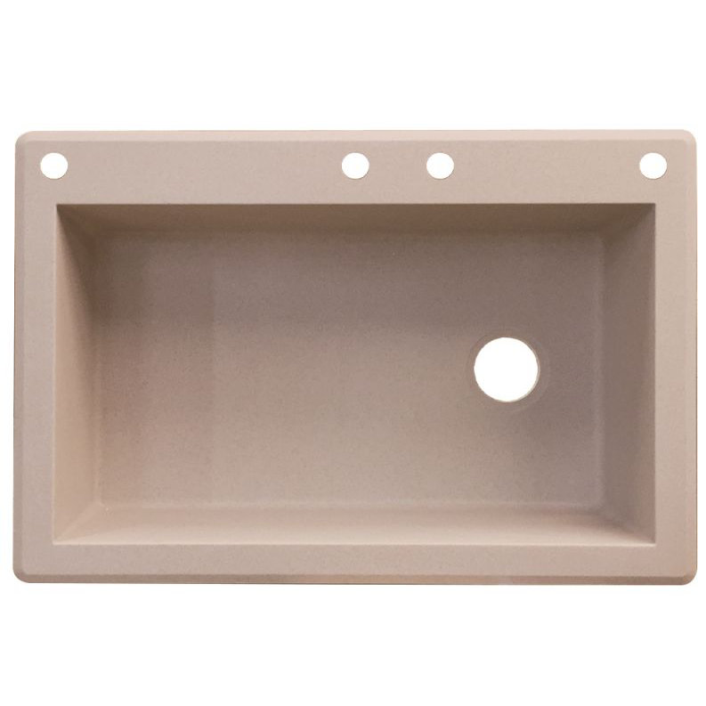 Radius 33'' L Single Bowl Granite Kitchen Sink, 4 hole, Cafe Latte