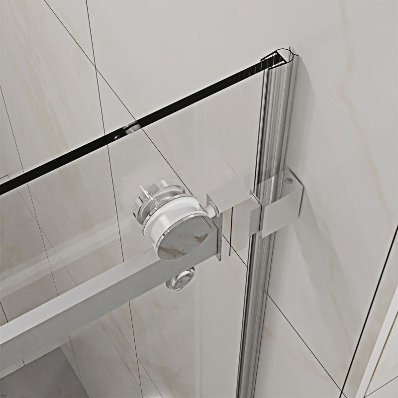 Porte de douche coulissante sans cadre, Chrome chrome