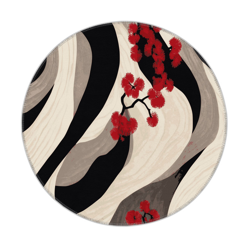 Harmony In Bloom Indoor And Outdoor Area Rug, Round 5'