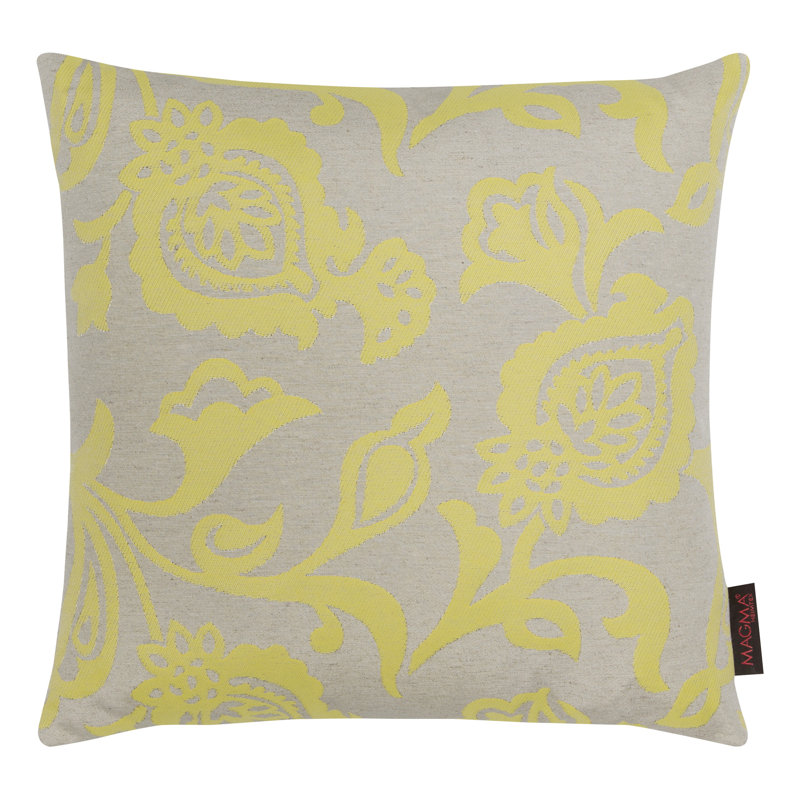 Coussin décoratif Violetta, 15 po x 15 po, Jaune