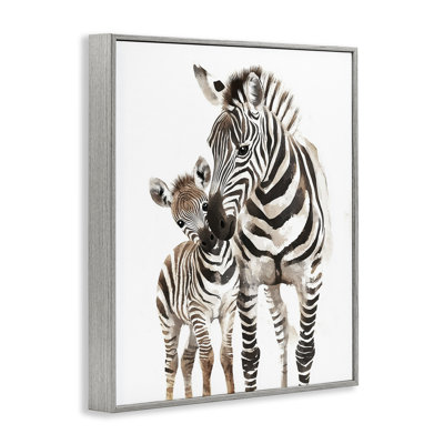 Giclée encadrée «Zebra Baby with Mother» par Ramona Murdock