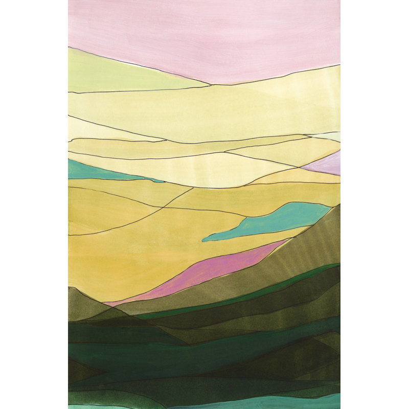 Pink Hills I - Wrapped Canvas Painting, 30cm H x 20cm W